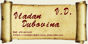 Vladan Dubovina vizit kartica